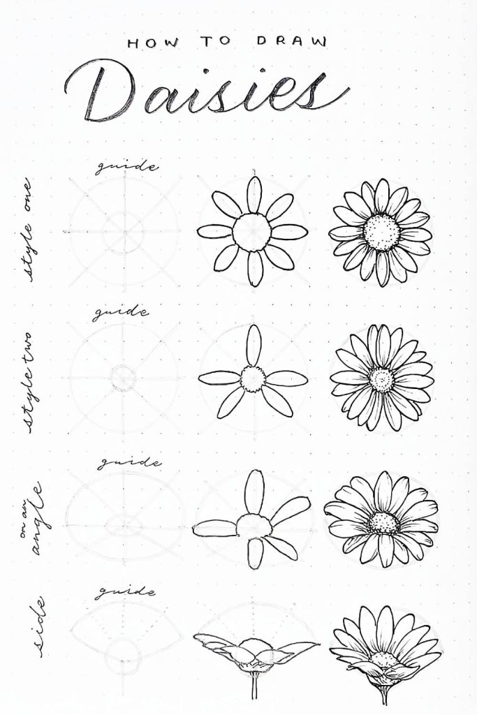 Simple guide on how to draw flowers for beginners